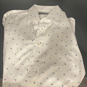 Etro Cream Dress Shirt with Blue Accents
